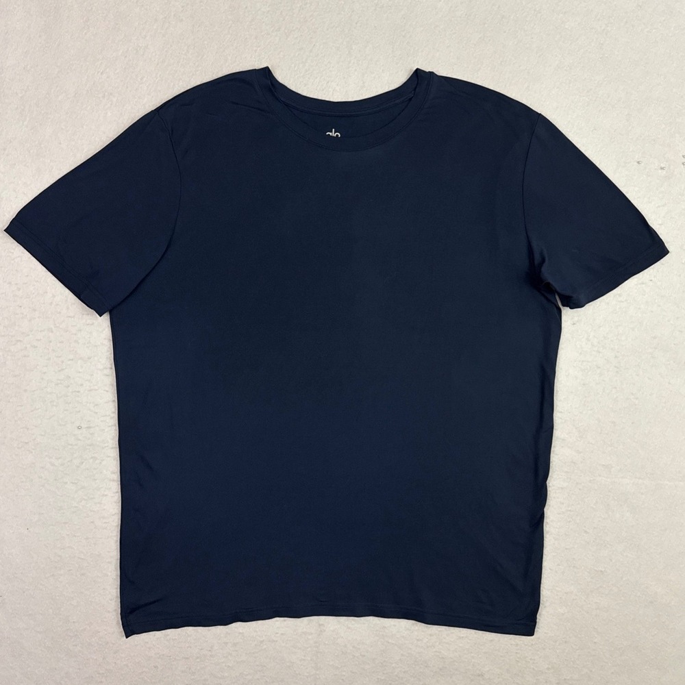 Alo Yoga Idol Performance Crewneck T-Shirt Men's XL Navy Blue Athletic
